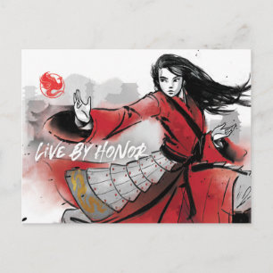 Carte Postale Aquarelle Mulan "Live By Honor"