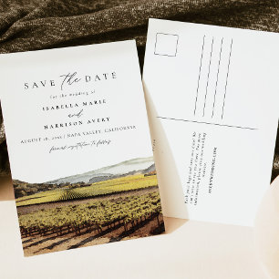Carte Postale Aquarelle Napa Valley Sonoma Californie Vignoble