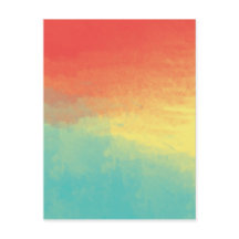 Aquarelle Ombre Texture - Turquoise, Jaune, Corail