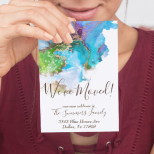 Carte Postale Aquarelle or Faire-part déplacée