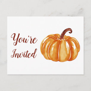 Carte Postale Aquarelle orange saisonnière Vous êtes invité Citr