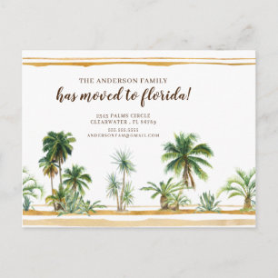 Carte Postale Aquarelle Palm Tree Moving Faire-part