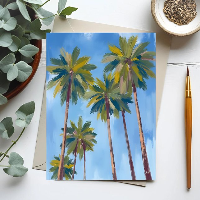 Carte Postale Aquarelle Palm Trees (Créateur téléchargé)