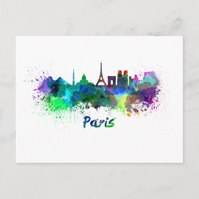 Carte Postale Aquarelle parisienne (Devant)