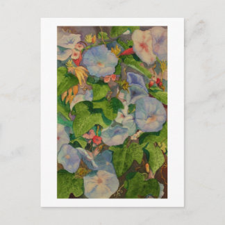 Carte Postale Aquarelle peinture de fleurs de gloire du matin
