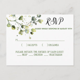 Carte Postale Aquarelle personnalisée Eucalyptus Feuilles de ver
