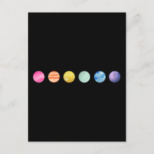 Carte Postale Aquarelle Planète - Arc-en-ciel