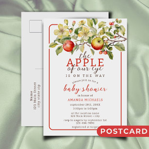 Carte Postale Aquarelle Pomme de notre oeil Chute bébé Douche