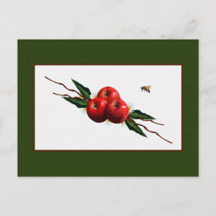 Carte Postale Aquarelle Pommes Rouges