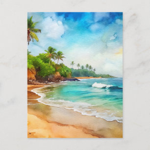 Carte Postale Aquarelle Porto Rico Beach
