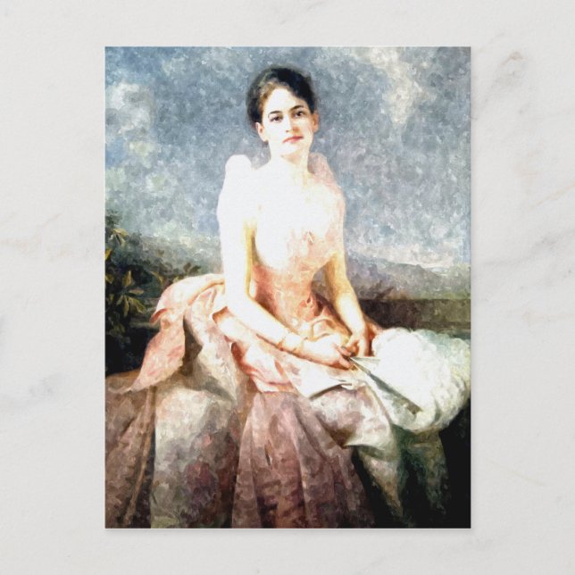 Carte Postale Aquarelle portrait de Juliette Gordon Low (Devant)