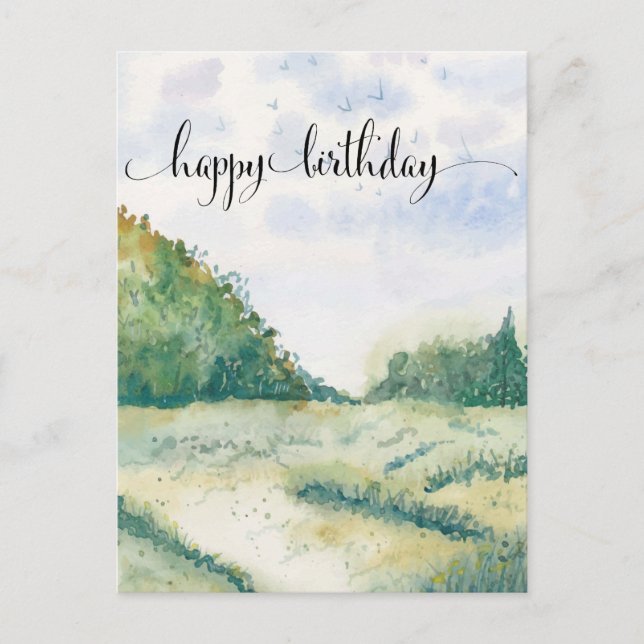 Carte postale Aquarelle pour lui, Aquarelle Fields (Devant)