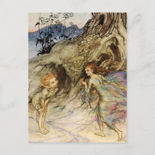 Carte Postale Aquarelle "Puck and a Fairy" par Arthur Rackham