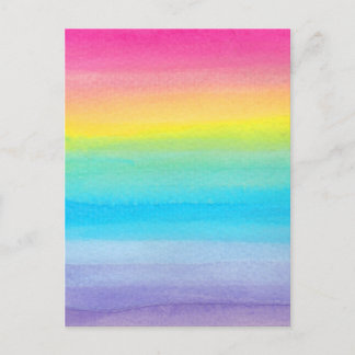 Carte Postale Aquarelle Rainbow Design