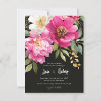 Aquarelle rose et blanc Peony Mariage floral