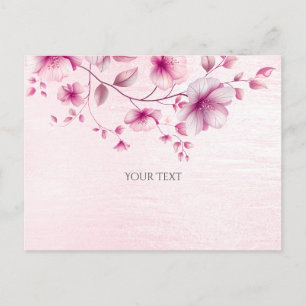 Carte postale Aquarelle rose Fleurs