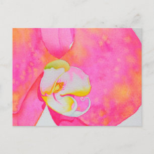 Carte Postale Aquarelle rose orangée tropicale