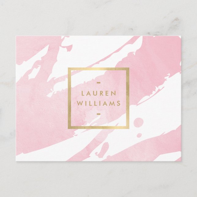 Carte Postale Aquarelle rose pastel Abstraite (Devant)