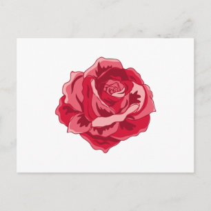 Carte Postale Aquarelle Rose Rose