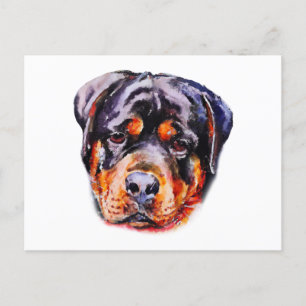 Carte Postale Aquarelle Rottweiler
