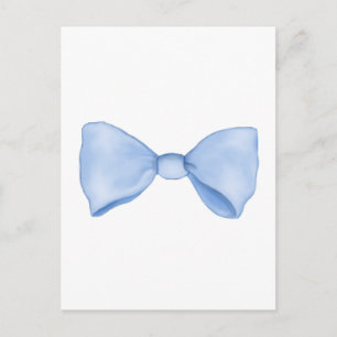 Carte Postale Aquarelle simple Bébé Bleu Bow