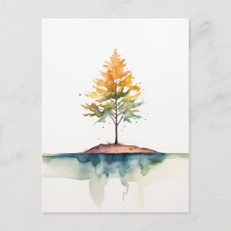 Carte Postale Aquarelle simple Maple Tree