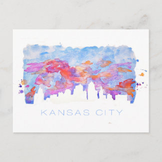 Carte Postale Aquarelle Skyline de Kansas City