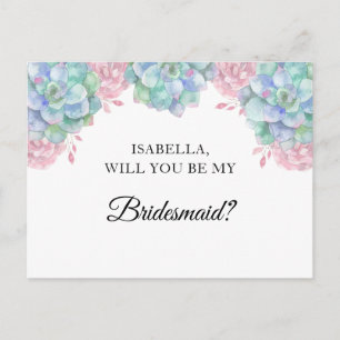 Carte Postale Aquarelle succulente. 