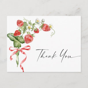 Carte Postale Aquarelle tendance Meadow Merci fraise