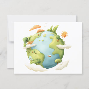 Carte Postale Aquarelle Terre - Cartographier la Terre avec l'El