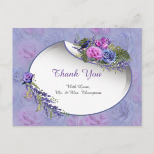 Carte Postale Aquarelle très peri, Rose, Tulipes