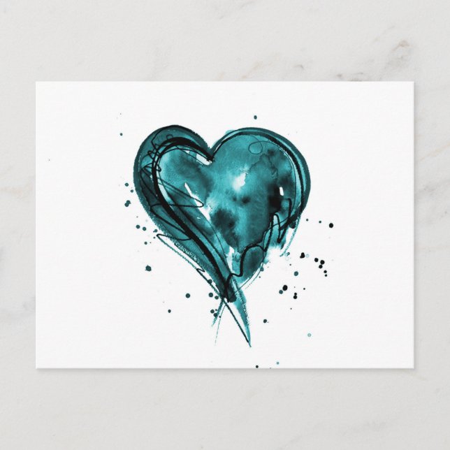Carte Postale Aquarelle turquoise (Devant)