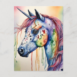 Carte Postale Aquarelle Unicorne Appaloosa