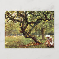 Aquarelle victorienne : Pommes de cueillette de fi