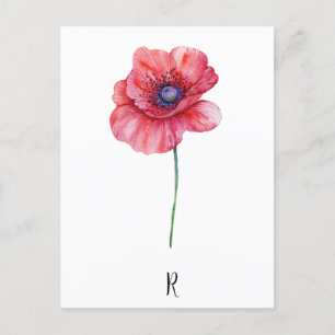Carte Postale Aquarelle vintage de soumission Fleur sauvage