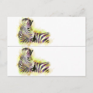 Carte Postale Aquarelle Zebra marque de livre