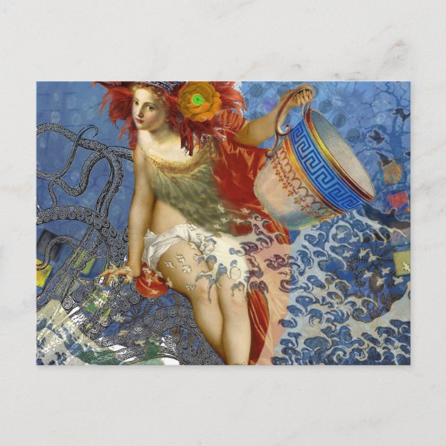 Carte Postale Aquarius Mermaid Bleu gothique (Devant)