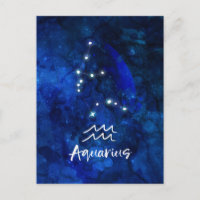 Aquarius Zodiac Constellation Blue Galaxy Sky
