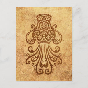 Carte Postale Aquarius Zodiac vintage