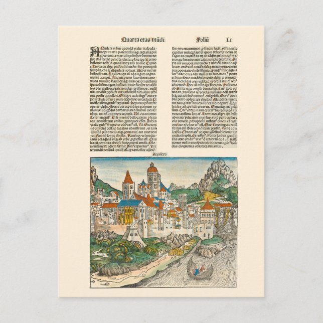 Carte Postale Aquileia Italie Nuremberg Chronique Livre médiéval (Devant)