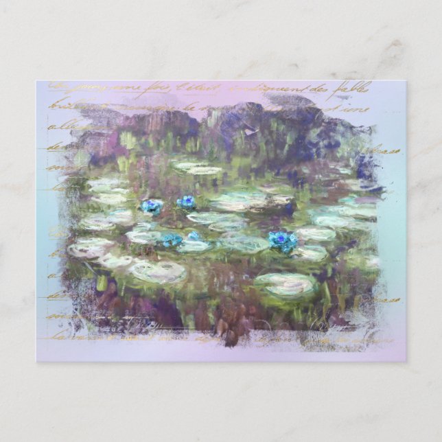 Carte Postale ** AR23 Monet Lily Pads Pond Ancien Or écriture ma (Devant)
