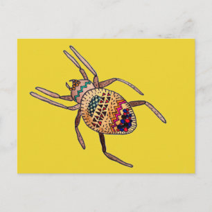 Carte Postale Araignée colorée art arachnien