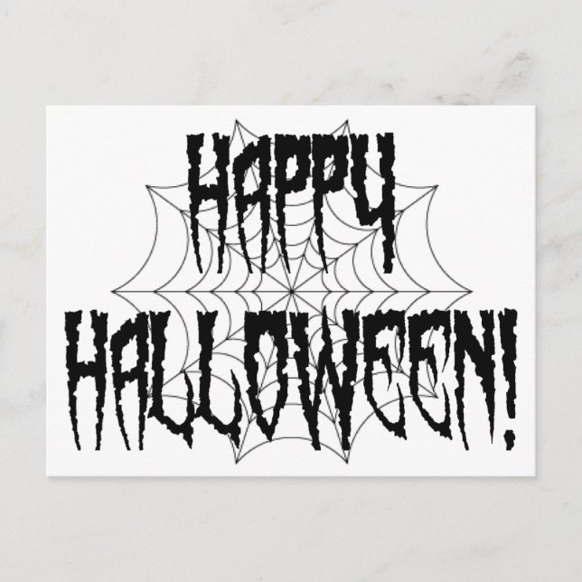Carte Postale Araignée d'Halloween doigts et toile (Devant)