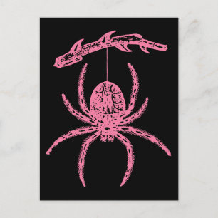 Carte Postale Araignée rose mignonne