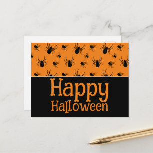 Carte Postale Araignées Joyeuse Fête d'Halloween Personnalisé No