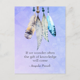 Carte Postale Arapaho Proverbe amérindien aux plumes