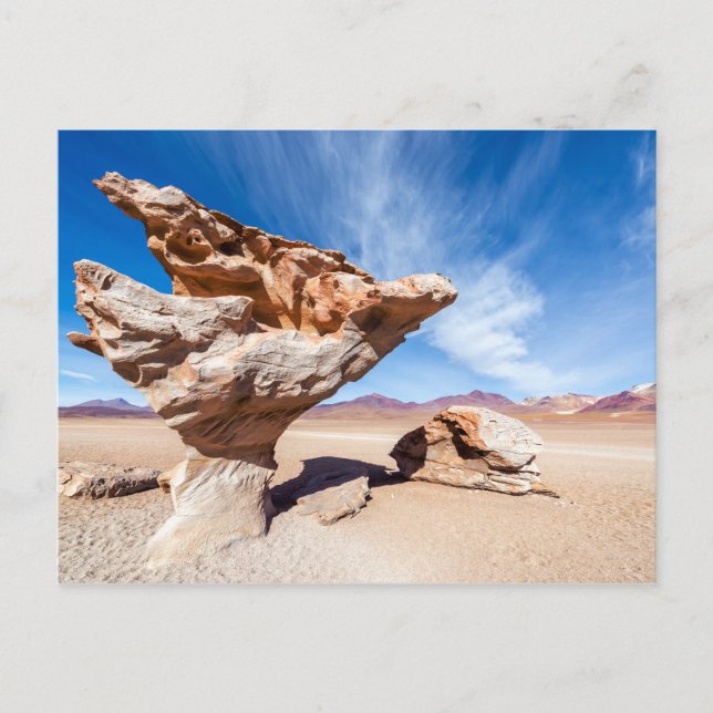 Carte Postale Árbol de Piedra, Salar de Uyuni, Bolivie. (Devant)
