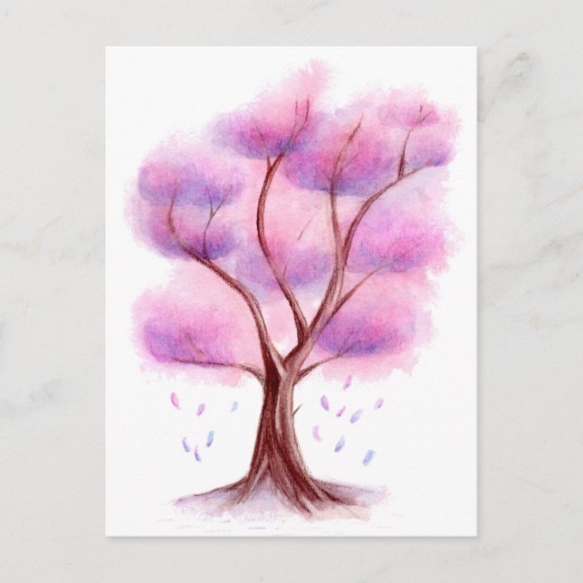 Carte Postale Arborescence aquarelle (Devant)