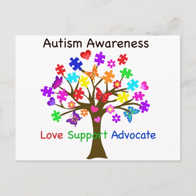 Carte Postale Arborescence des sensibilisations sur l'autisme (Devant)