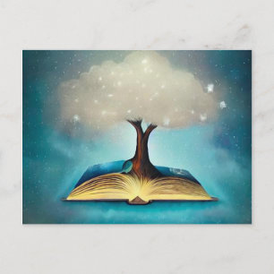 Carte Postale Arborescence du cloud et livre ouvert